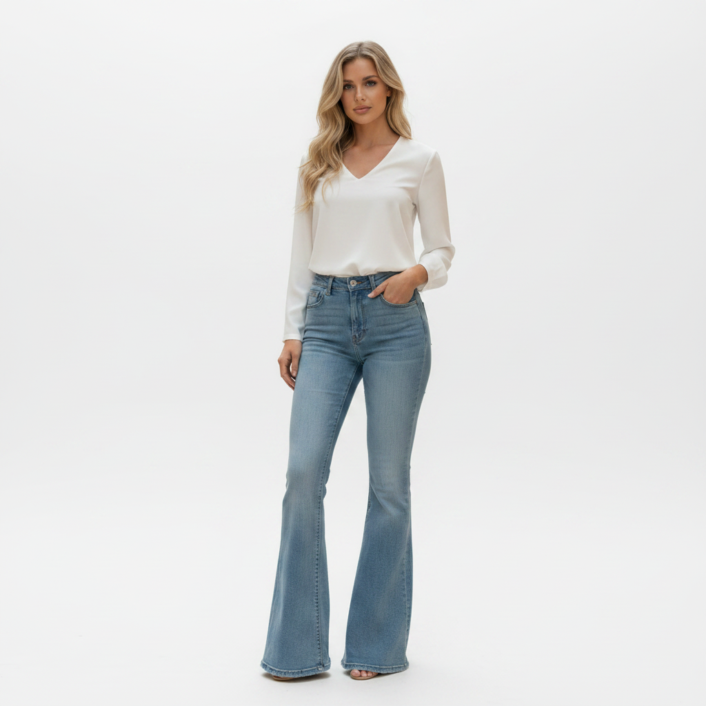 The St. Tropez High-Rise Sculpting Flare Jeans | Maison De Glow