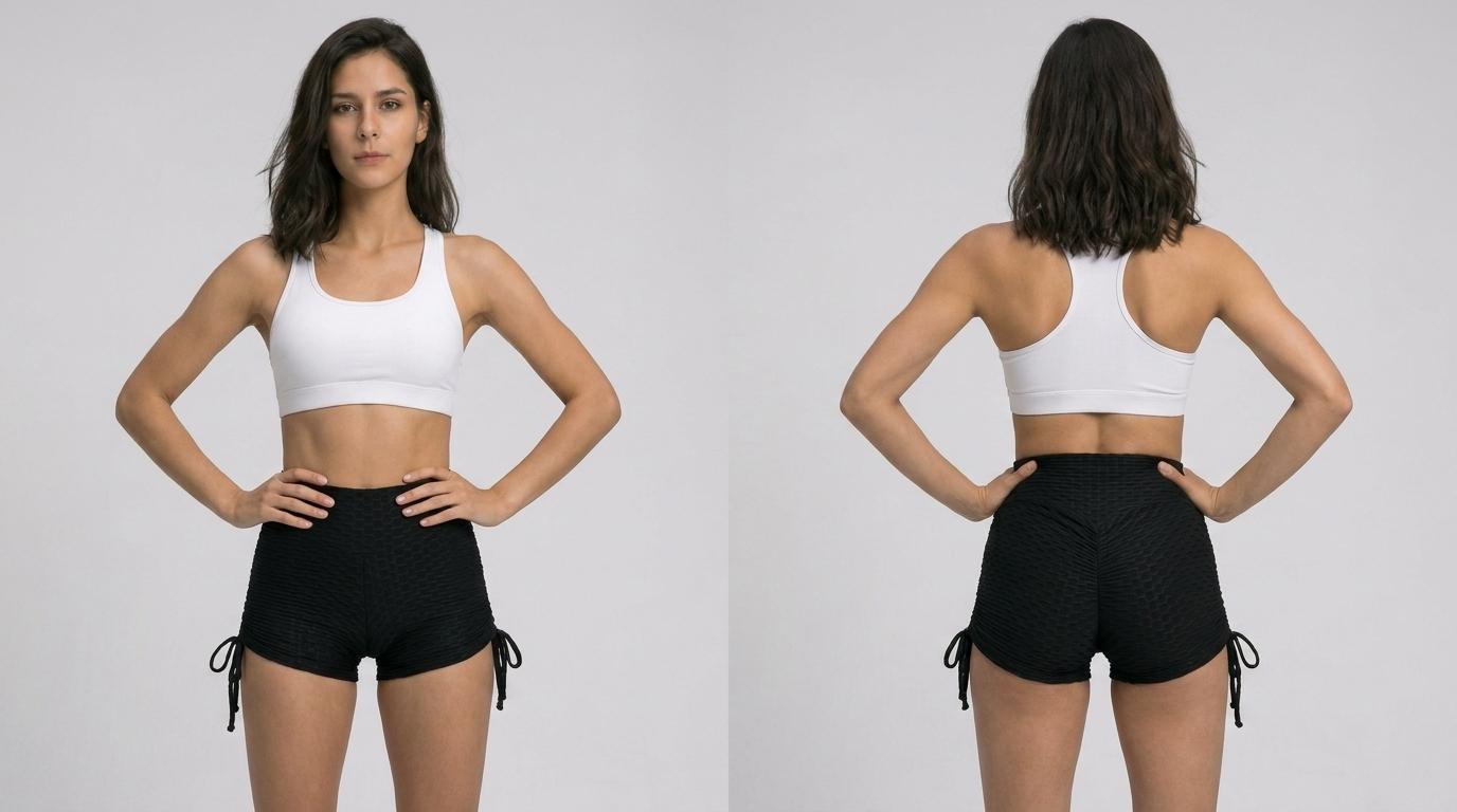 High-Waist Side-Tie Scrunch Butt Shorts - Neon Lime
