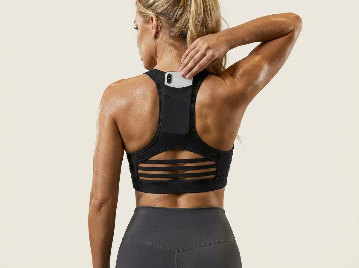 Kinetic Tech Pocket Bra – Mauve High-Impact Racerback