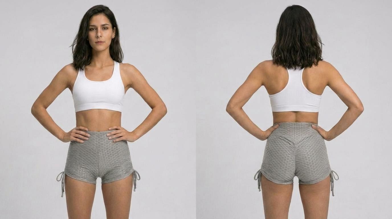 High-Waist Side-Tie Scrunch Butt Shorts - Neon Lime