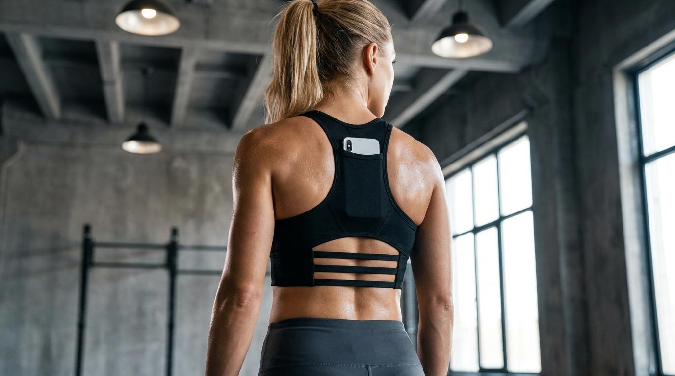 Kinetic Tech Pocket Bra – Mauve High-Impact Racerback