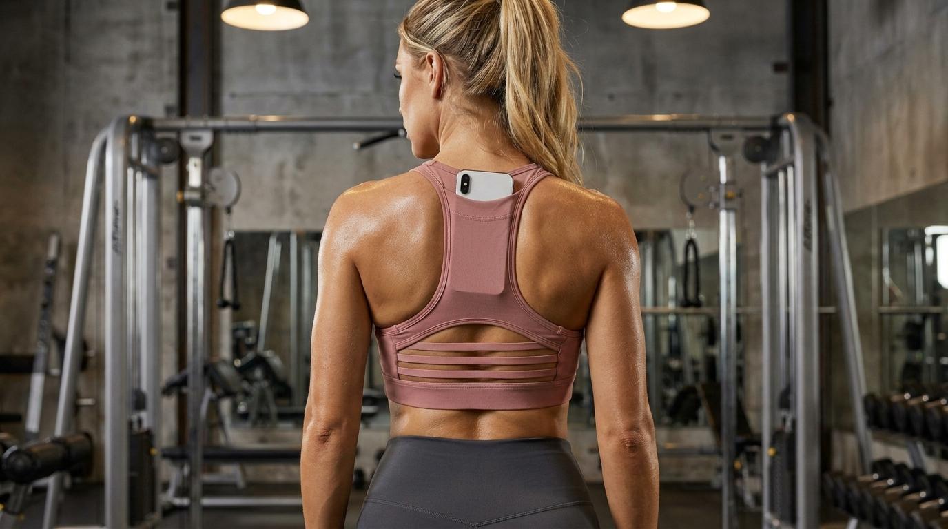 Kinetic Tech Pocket Bra – Mauve High-Impact Racerback