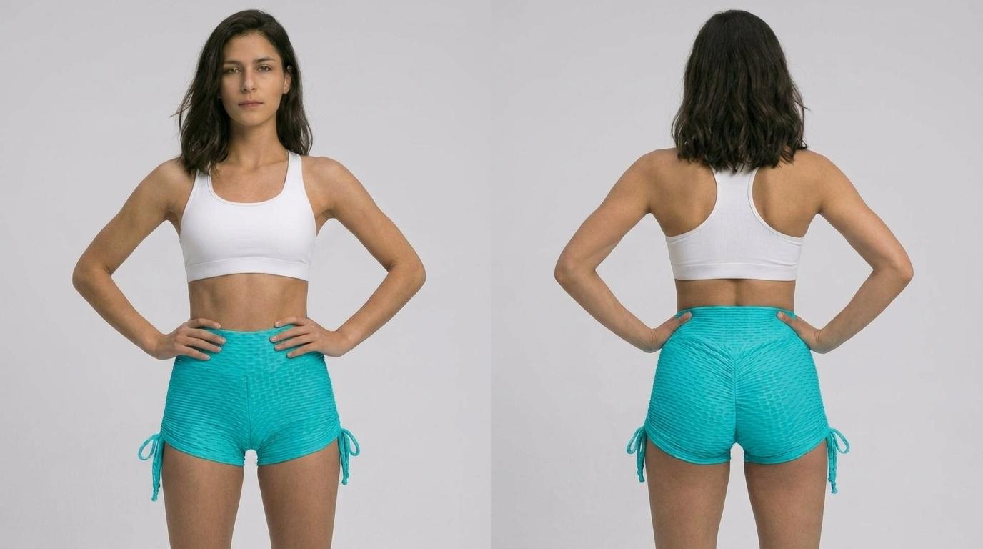 High-Waist Side-Tie Scrunch Butt Shorts - Neon Lime
