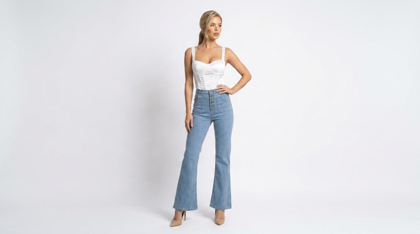 The Fifth Avenue High-Rise Sailor Flare Jeans | Maison De Glow