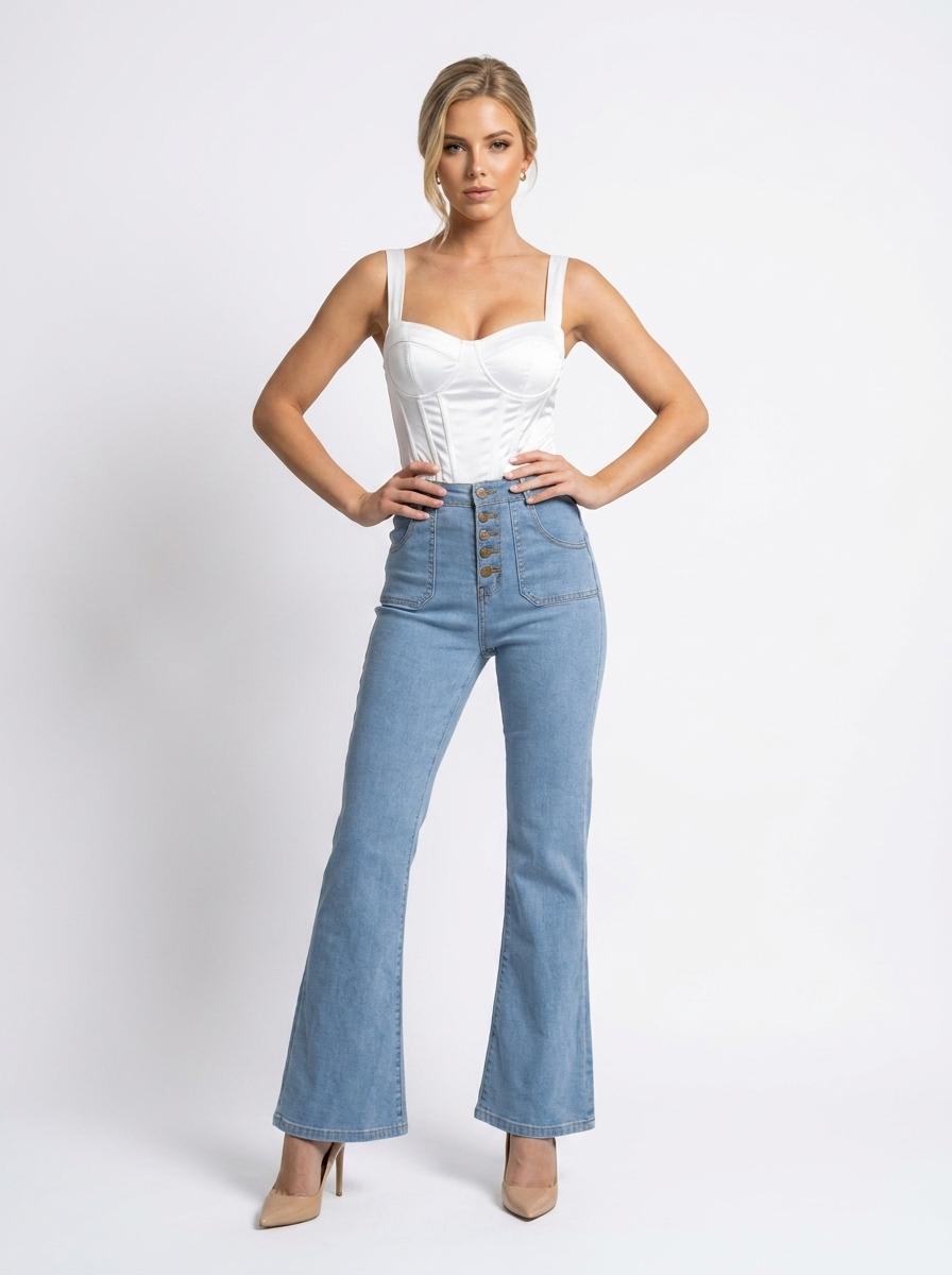 The Fifth Avenue High-Rise Sailor Flare Jeans | Maison De Glow