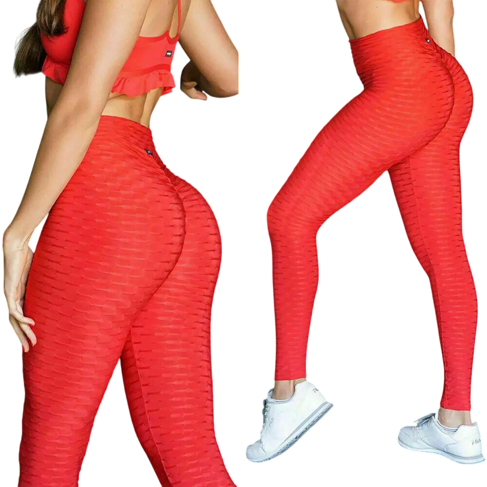 Sculpt & Lift High-Waist Textured Leggings - Neon Lime | Anti-Cellulite Booty Lift